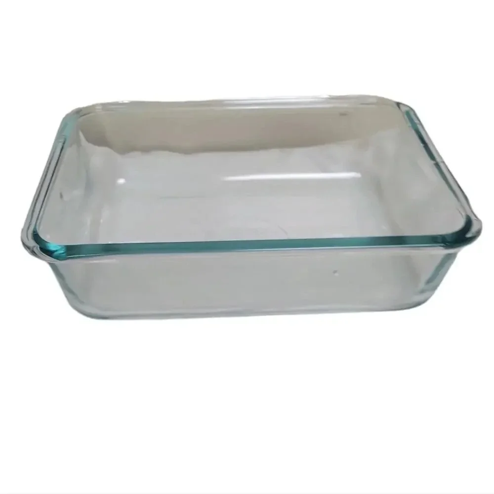 Vintage Pyrex Blue Tint Clear Glass Baking Dish 9 x 7 Rectangular 6 Cup 7211R